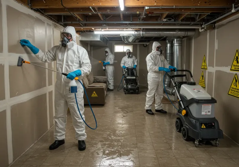 Basement Moisture Removal and Structural Drying process in Huntertown, IN